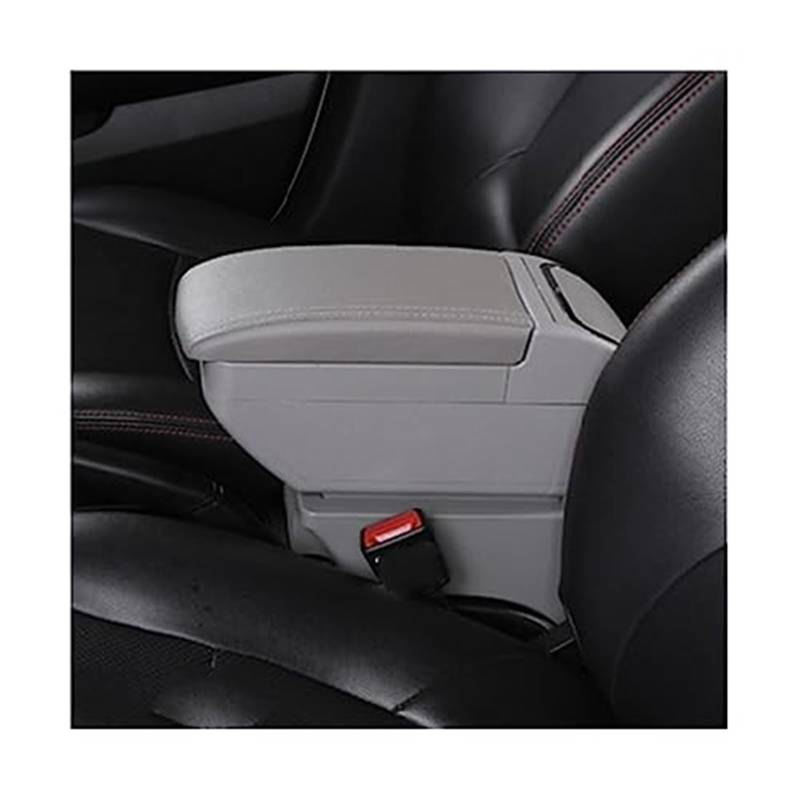 QASULER AutozubehörArmlehnenbox Mittelkonsole Aufbewahrungsbox, for Alto 2008-2015 2016 Auto-Mittelkonsolenabdeckung(Black F Gray No USB) von QASULER