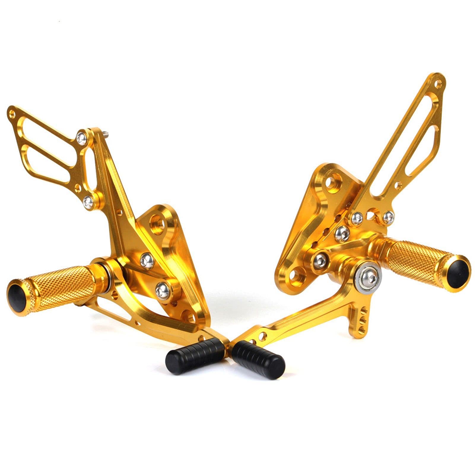 QASULER B-KING GSX1300 Nicht-ABS 2008 2009 2010 2011 2012 Einstellbare Rearsets Fußrasten Fußstützen Hinten Sets Racing Fußstütze(Gold) von QASULER