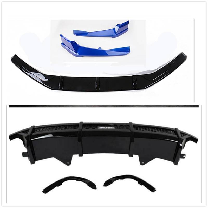 QASULER Body Kit, for Accord, 2018-2019 10. Auto Frontstoßstange Spoiler Heckdiffusorlippe Weiß Seitliche Lüftungsschlitzverkleidung Splitterabdeckung Verkleidung Ansaugrahmenspoiler(Blue) von QASULER