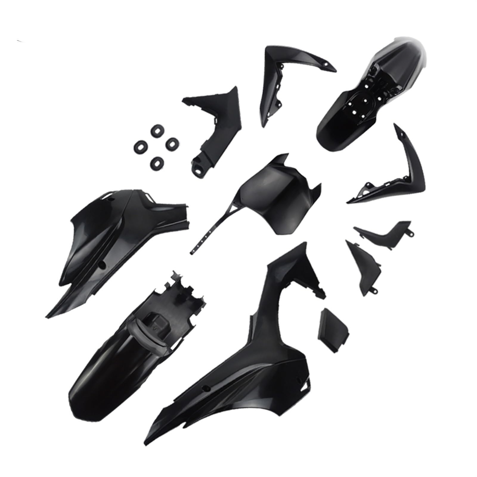 QASULER CRF110 Kunststoffteile Verkleidungsabdeckungs-Kits Offroad-Motorrad-Dirt-Pit-Bike, for CRF 110 2013 2014 2015 Dirt Pit Bike Verkleidungs-Kotflügel-Kit(Black) von QASULER