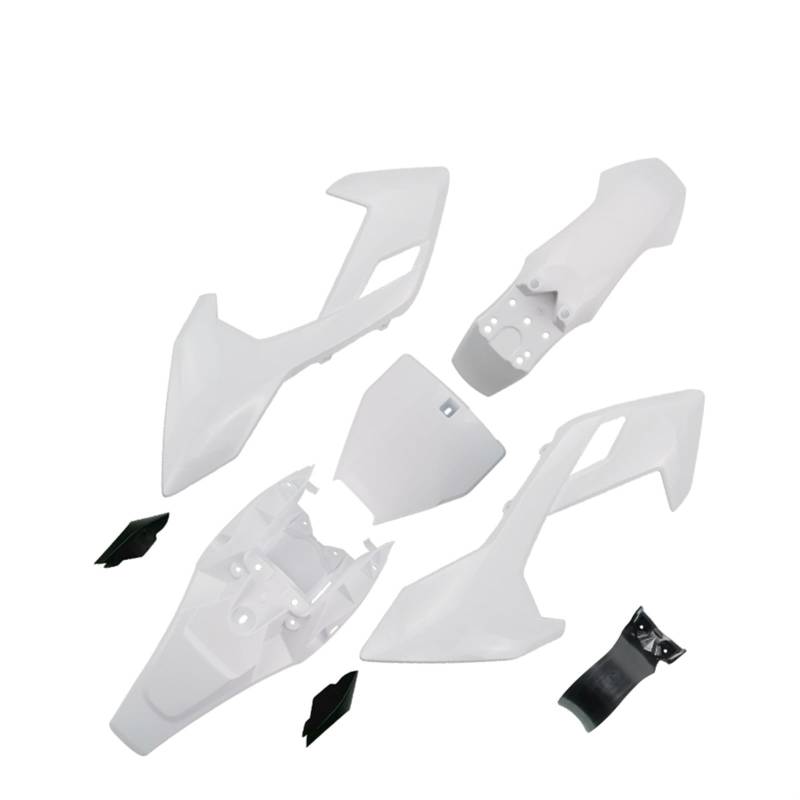 QASULER DB606 Kunststoffverkleidungs-Bodykits, Kotflügel Kotflügel 110 125CC Pit Dirt Motor Trail Bike, HIGHPER Motorrad Verkleidungs-Kotflügel-Kit(White) von QASULER