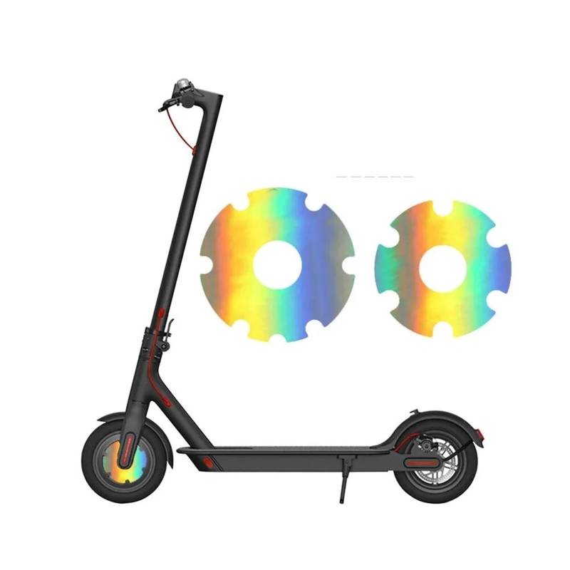 QASULER Elektroroller Vorderradaufkleber PVC Motorschutzhülle Schale, for Xiaomi, M365/1s/Pro Tretroller Zubehör Reflektierender Schlauchroller(Gradient) von QASULER