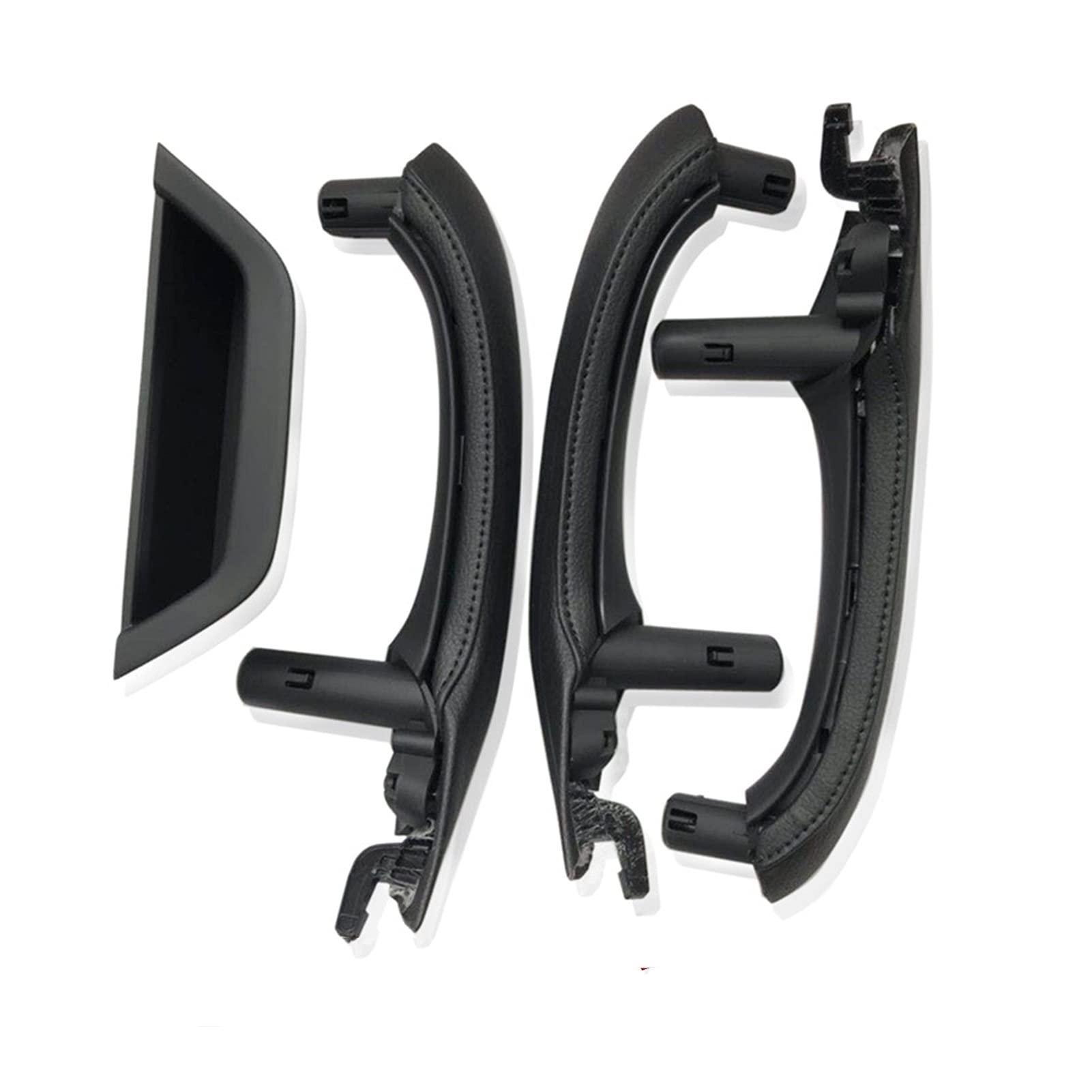 QASULER Ersatz des Lederbezugssatzes for den Türgriff im Autoinnenraum Links und rechts, for, for X3 X4 F25 F26 2010-2016 Innentürgriff für Fahrzeuge(LHD Black Set) von QASULER