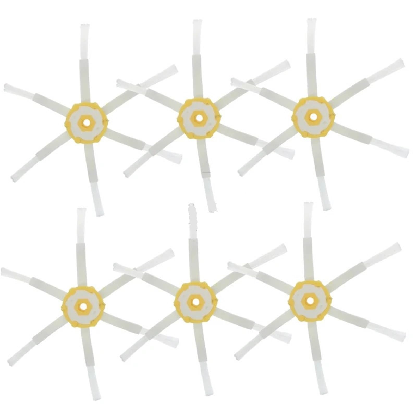 QASULER Ersatzbürsten, for IRobot, Roomba 770 780 790 675 690 700 600 Series Bimaterial-Bürstenroboter-Staubsauger-Ersatzteile Zubehörset(6PCS 6Arm Side Brush) von QASULER