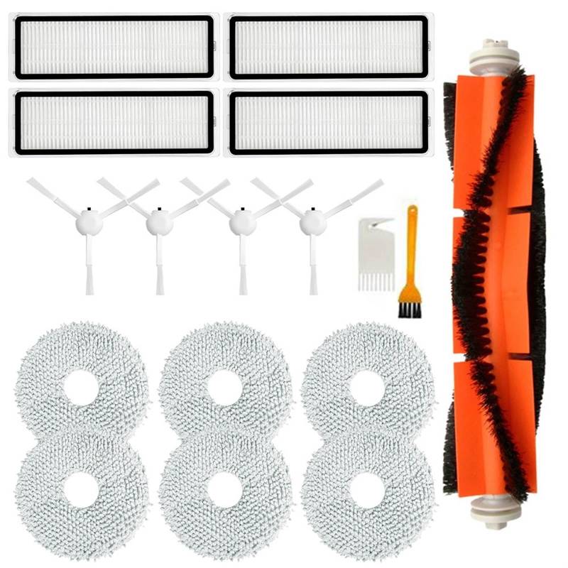 QASULER Kehrroboter-Set, for Dreame, for Bot L10s Pro L10s Ultra S10 Pro Staubsauger-Mopp-Pads, Staubbeutel mit Mian-Bürstenzubehör Saugroboter-Wischpad(Package1) von QASULER