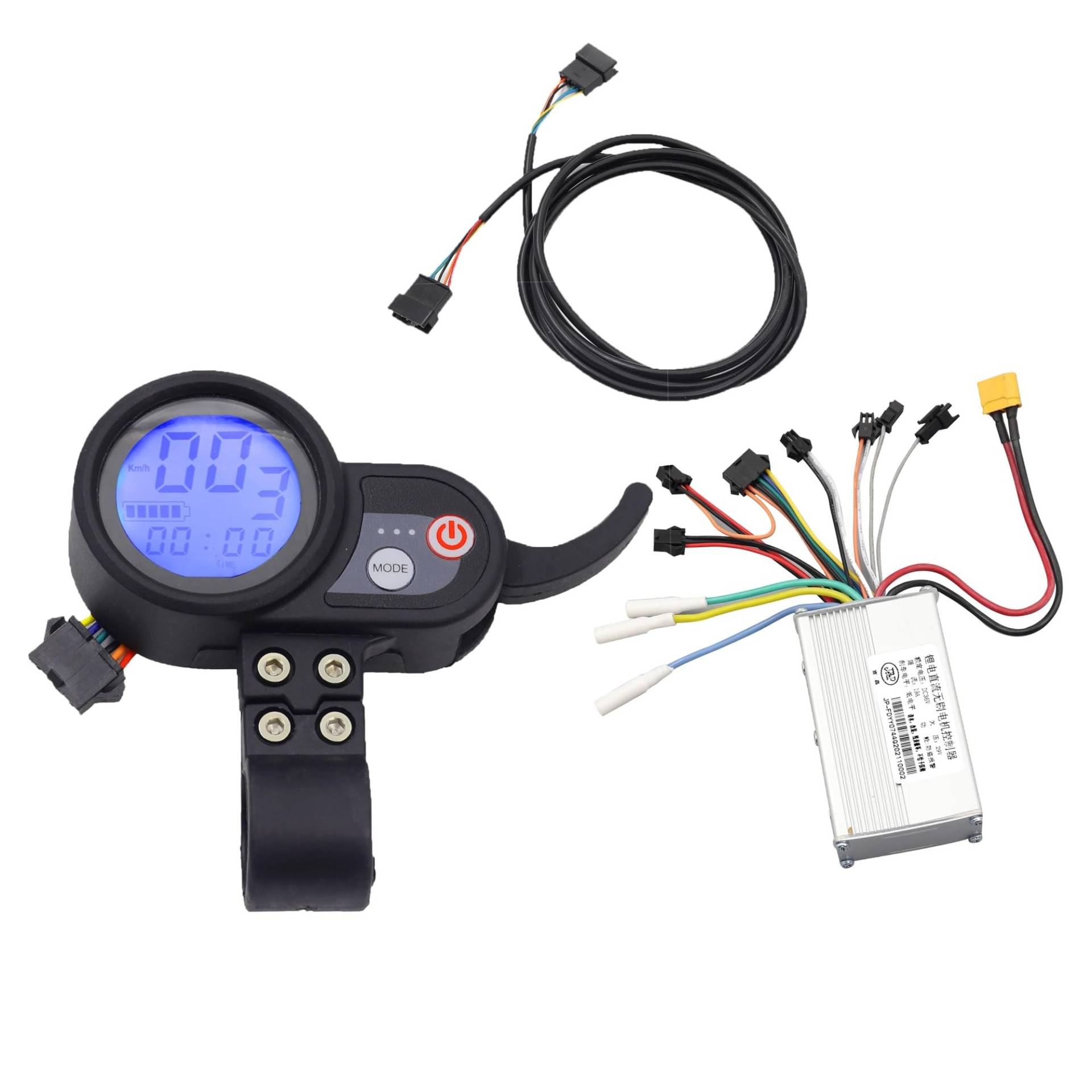 QASULER LCD-Display for Elektroroller, for 36/48/52/60 V, universeller Armaturenbrett-Farbbildschirm, Beschleuniger, geeignet for JP-Controller Bedienfeld für Elektroroller(36V one Set) von QASULER