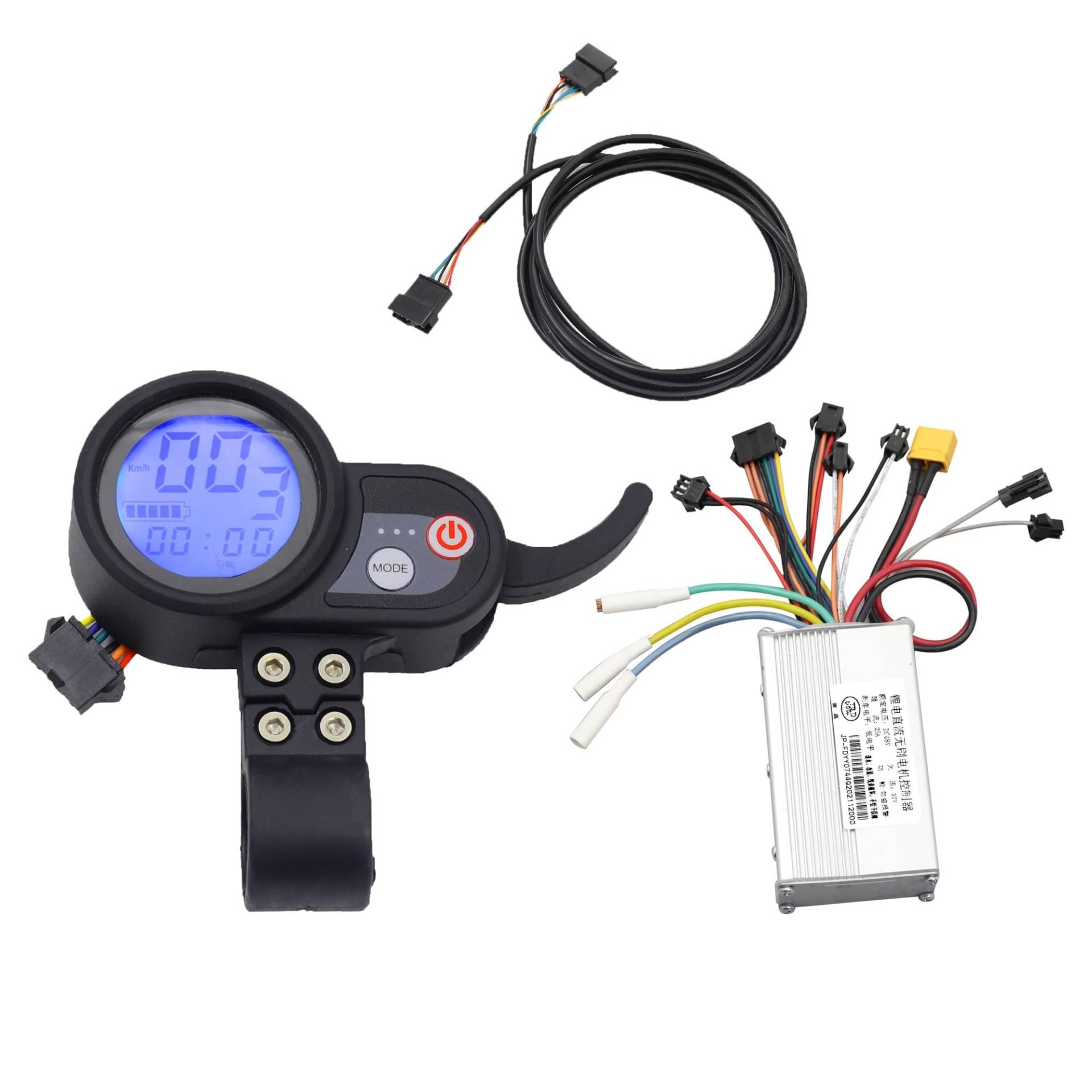 QASULER LCD-Display for Elektroroller, for 36/48/52/60 V, universeller Armaturenbrett-Farbbildschirm, Beschleuniger, geeignet for JP-Controller Bedienfeld für Elektroroller(48V one Set) von QASULER