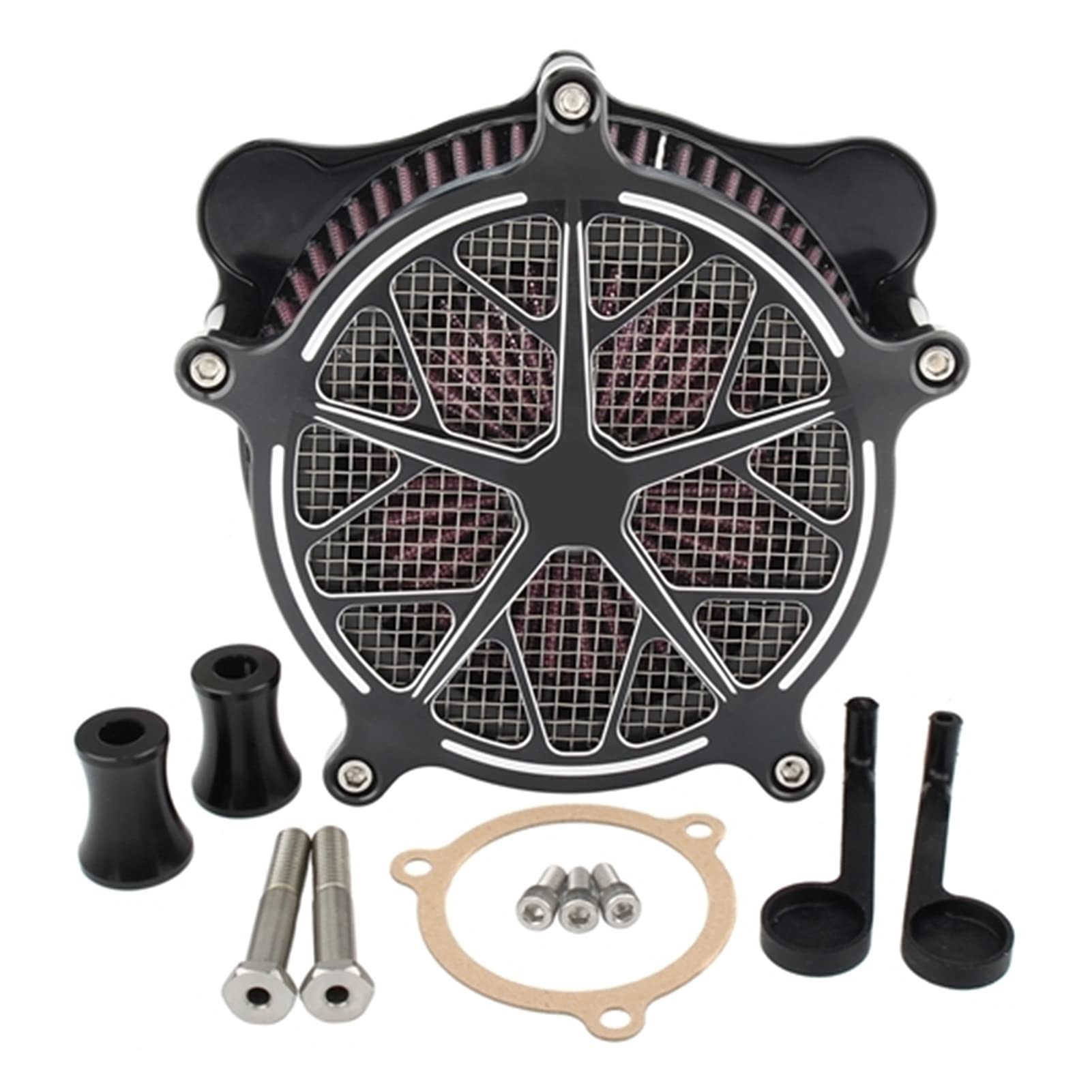 QASULER Luftfilter-Kit for Harley, Touring-Luftansaugfilter Electra Glide Road King Tri Glide 2008-2016 Dyna Fat Bob Softail 2016-2017 Luftfilter für Motorradmotoren(A) von QASULER