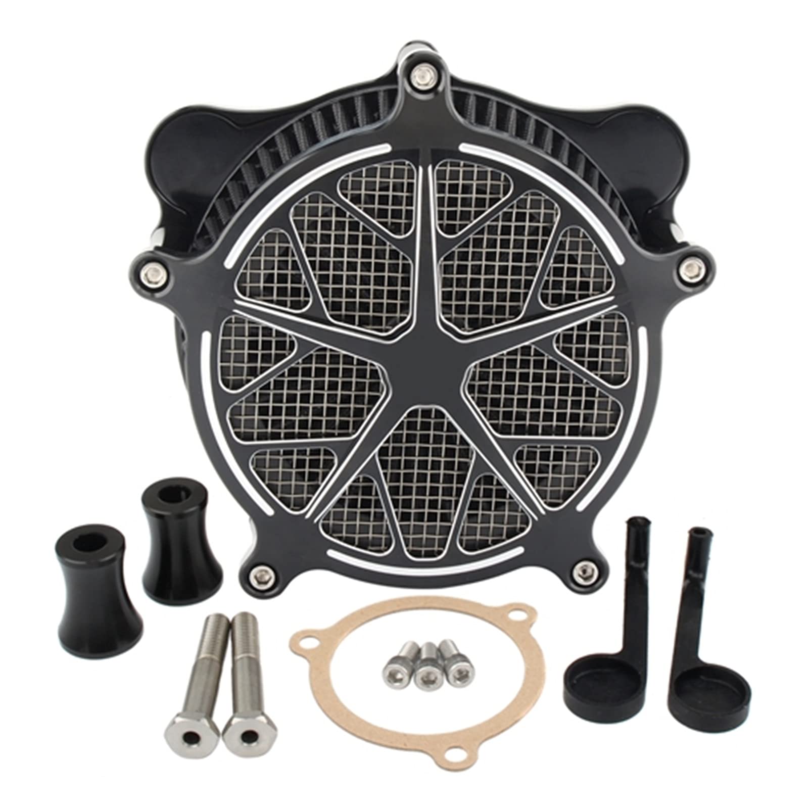 QASULER Luftfilter-Kit for Harley, Touring-Luftansaugfilter Electra Glide Road King Tri Glide 2008-2016 Dyna Fat Bob Softail 2016-2017 Luftfilter für Motorradmotoren(B) von QASULER