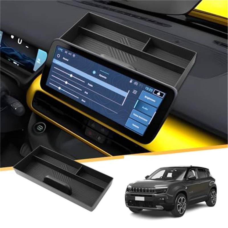 QASULER Mittelkonsolen-Armaturenbrett-Aufbewahrungsbox, for Jeep, Avenger 2023 2024 EV Hybrid, hinter dem Bildschirm Armaturenbrett-Organizer Aufbewahrung Mittelkonsolenablage Avenger 2023 Zubehör Arm von QASULER