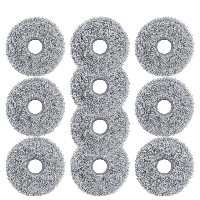 QASULER Mopp-Tücher-Teile, for Xiaomi, for Mijia Omni Roboter-Staubsauger Mopp 3S DRE-AME B108CN Trocken- und Nassnutzung Mopp-Pad Bodenreinigung Saugroboter-Wischpad(10 Pack) von QASULER