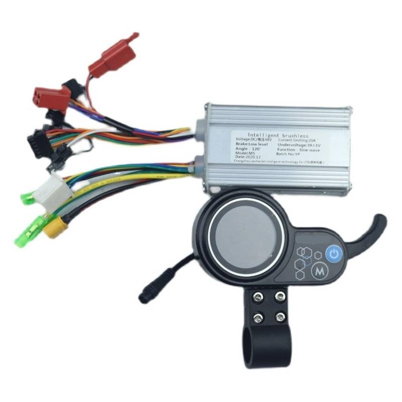 QASULER Motor-Brushless-Controller, for 36V 48V 350W wasserdichtes Elektro-Fahrrad-Scooter-Brushless-Controller-Kit mit LCD-Anzeige E-Scooter-Anzeigetafel(48V Suit) von QASULER