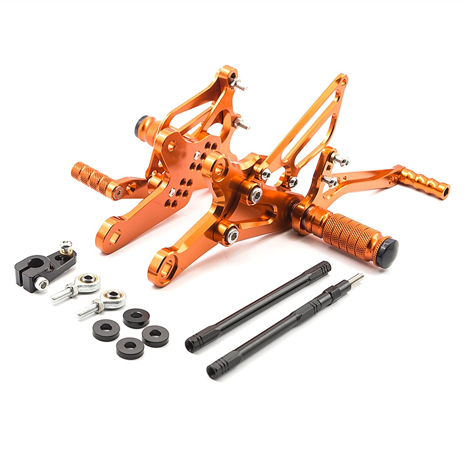 QASULER Motorrad-Fußrastenanlage, for CBR125 CBR150 CBR 150R 2004–2010, verstellbare Fußstütze, CBR 125 Pedal-Fußrastenanlage Fußstütze(Orange) von QASULER