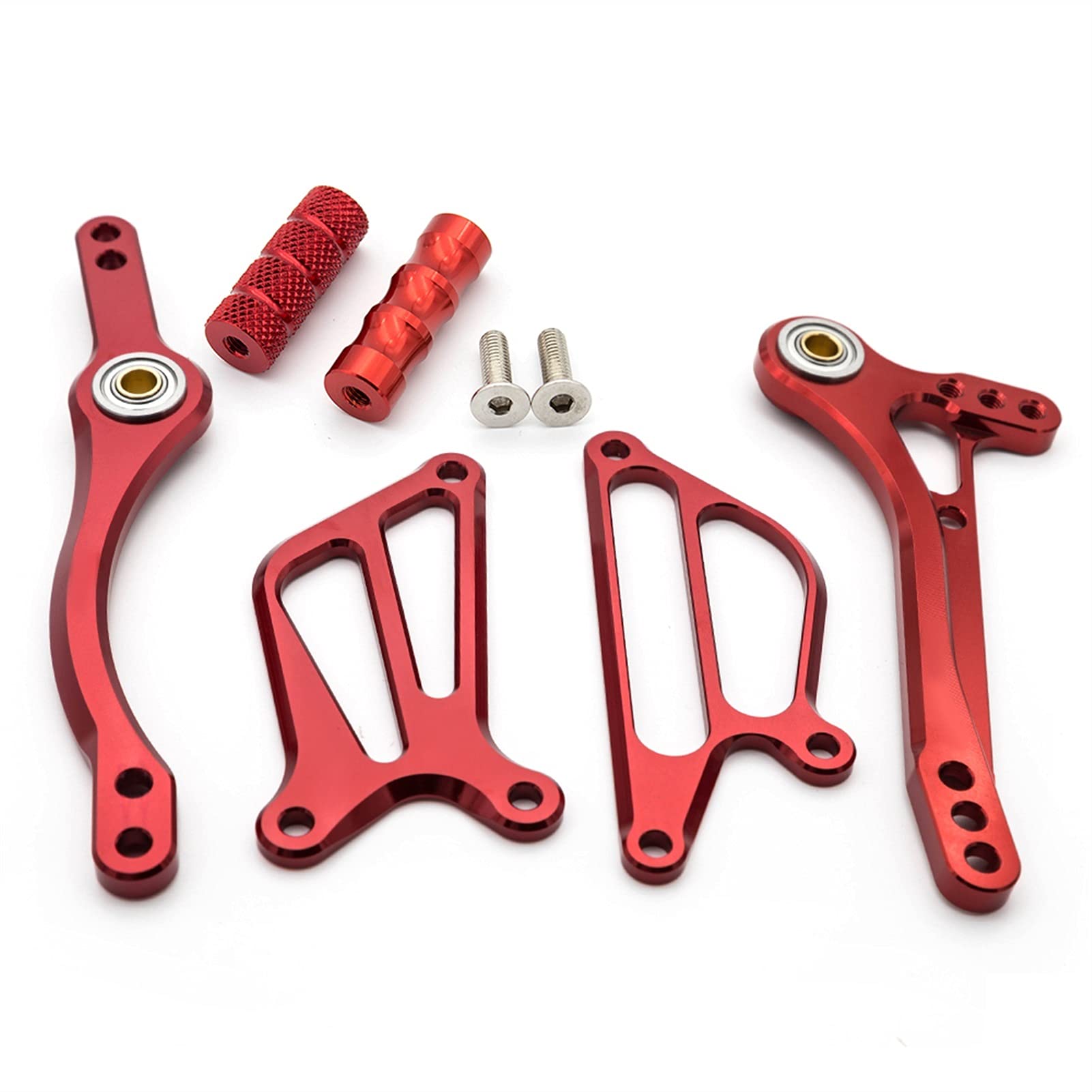 QASULER Motorrad-Fußrastenanlage aus CNC-Aluminiumlegierung, for NSF100 NSR50 NSF 100 2004–2010, Zubehör for die Fußrastenanlage Fußstütze(A Set Red) von QASULER