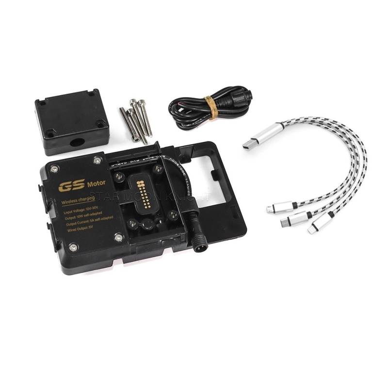 QASULER Motorrad GPS, for Smart, Telefon Windschutzscheibe Navigation GPS Platte Halterung Adapt Halter RA1250 Pan America 1250 S 2021 2022 - Motorrad-Telefonhalterung(Wireless Charging) von QASULER