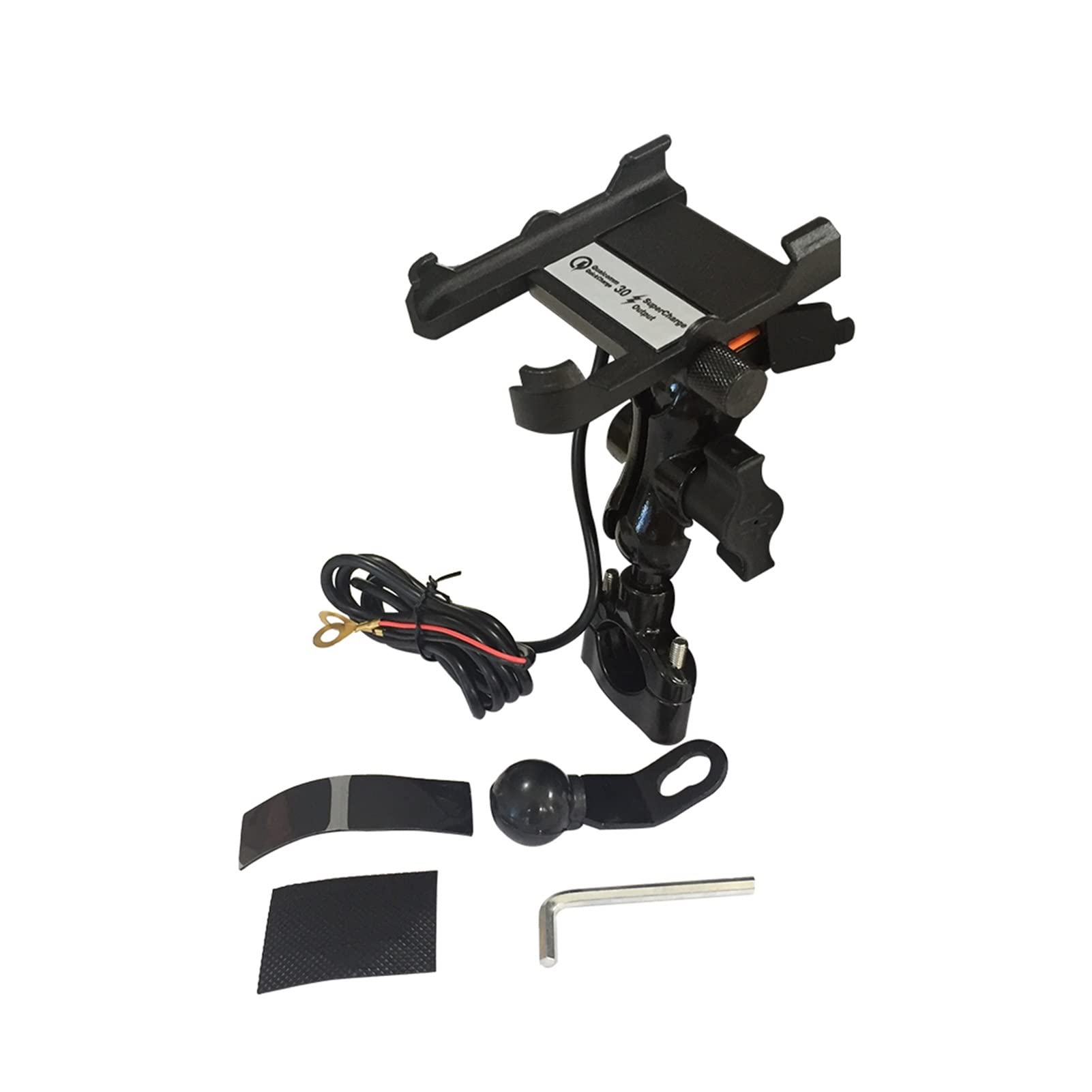 QASULER Motorrad-Handyhalter USB-Anschluss Qc 3.0 Schnellladung Wasserdichter Lenker Drahtloses Ladegerät Telefon 11 Ladehalterung Drahtlose Ladestation fürs Auto von QASULER