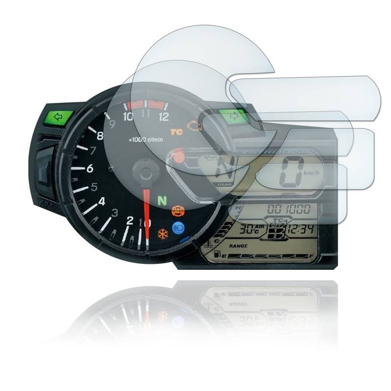 QASULER Motorrad Instrument Cluster Kratzschutz Film Displayschutzfolie for V-Strom 650 DL1000 V-STROM1000 V-STROM650 Armaturenbrett-Displayschutz für Motorräder(5 PCS) von QASULER