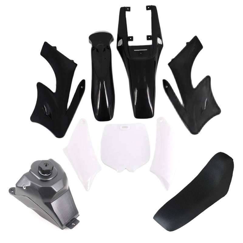 QASULER Motorrad-Kunststoffabdeckung, Verkleidungs-Sets, Kotflügel, Kotflügel, for Seat Apollo 47 49cc Motor 2-Takt Kinder Dirt Pocket Bike Zubehör Verkleidungs-Kotflügel-Kit(Black Kit) von QASULER