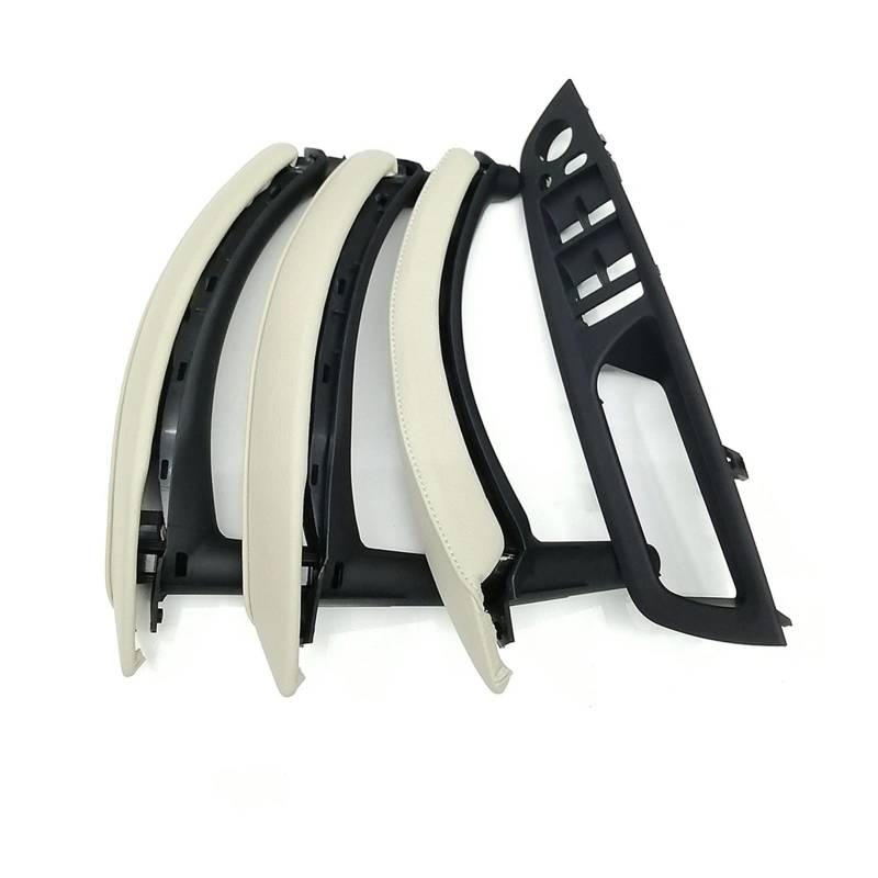 QASULER RHD Innentür-Armlehne for rechte Fahrerseite, kompletter Satz aus Leder, for, for X5 X6 E70 E71 E72 2007-2013 Innerer Autogriff(RHD Creamy 7pcs) von QASULER