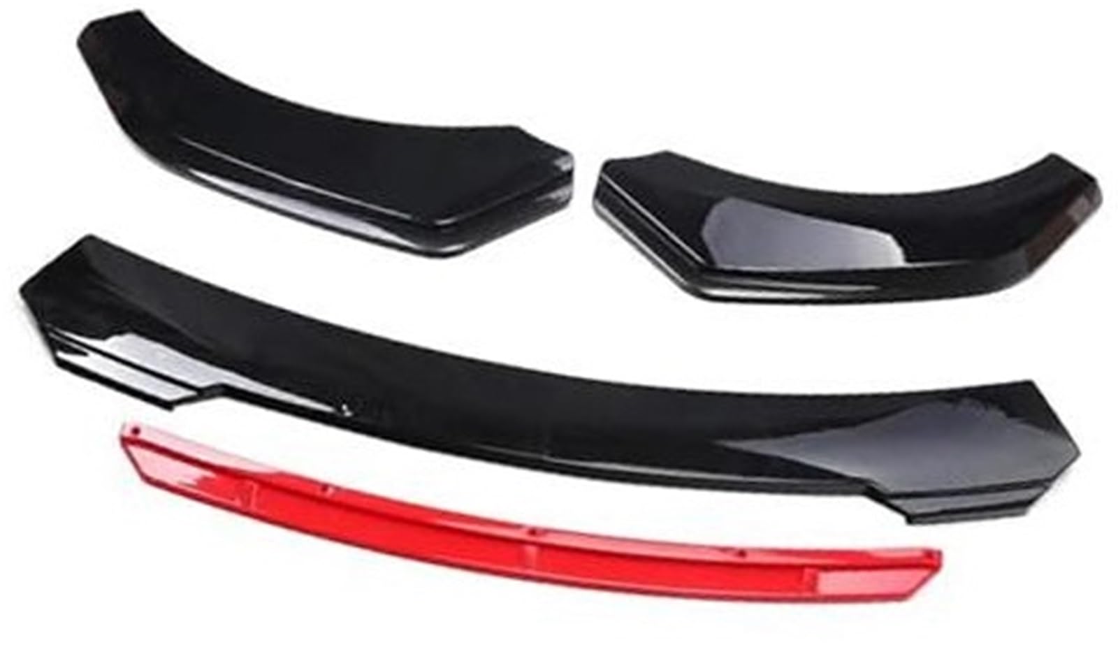 QASULER Schutz Auto Frontstoßstange Lip Body Kit Spoiler Zierstreifen Stoßstange Canard Lip Splitter Außenteile, for Volvo, Spoiler Stoßfängerlippenschutz für Kraftfahrzeuge(Black Bright Black Red) von QASULER