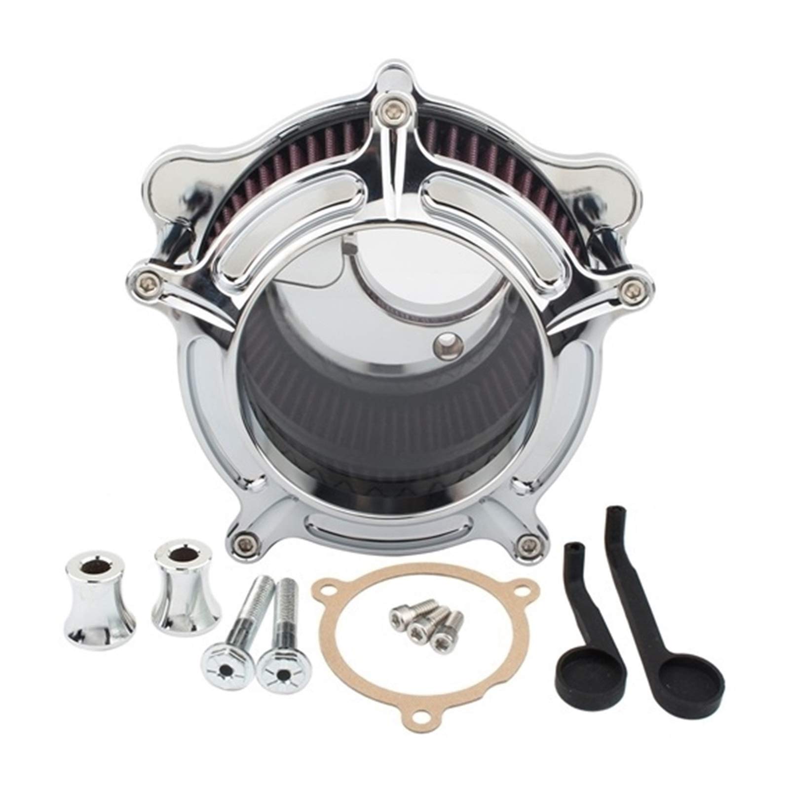 QASULER Schwarzes Luftfilter-Ansaugreiniger-Kit CNC, for Harley, Touring Road King Electra Glide Softail FXST FLST 2018-2020 Filtro Aire Moto Luftfilter für Motorradmotoren(0370) von QASULER