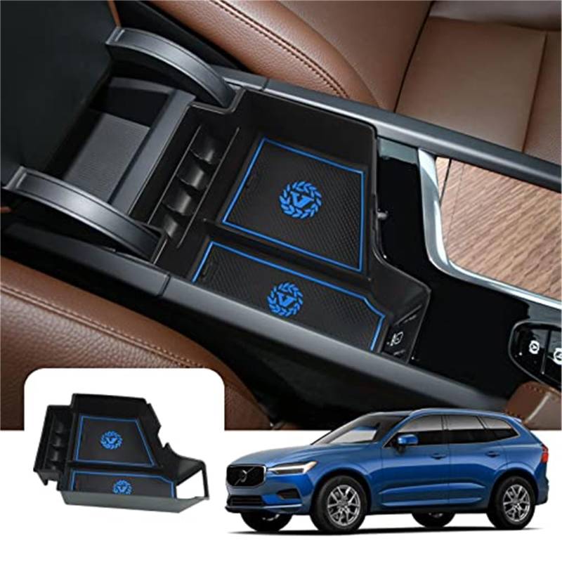 QASULER [UK-Version] Aufbewahrungsbox for die Armlehne der Mittelkonsole, for VOLVO, XC60 XC90 V60 S60 V90 S90 2017-2024 (Rechtslenker), Auto-Armlehnen-Organizer-Ablage, Handschuhfach, Innenzubehör Ar von QASULER