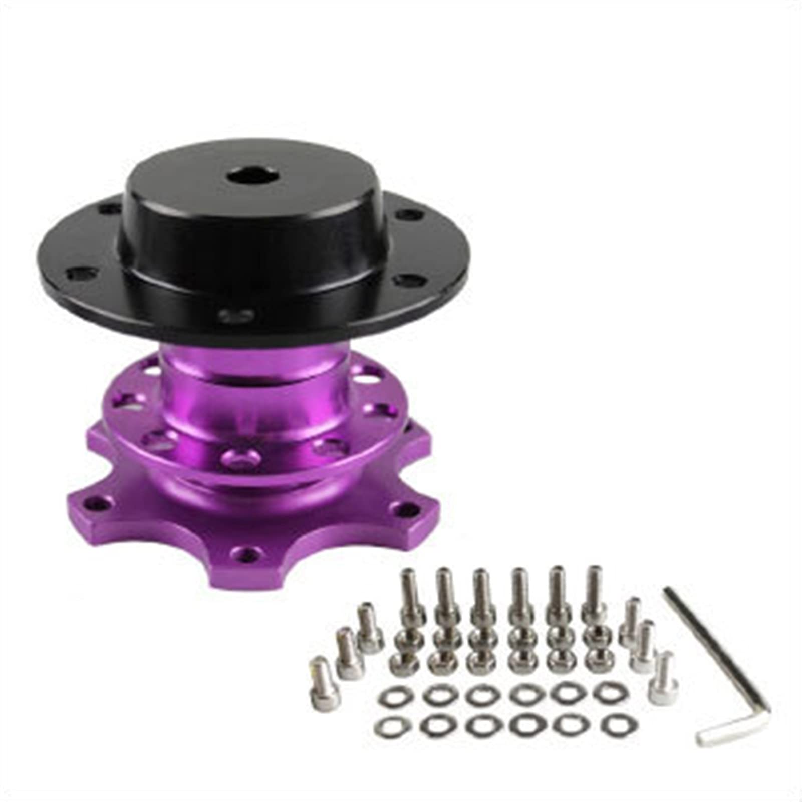 QASULER Universal Lenkrad Schnellspanner Naben Boss Kit Radnabenadapter 6 Loch Lenkradnabe Lenkrad-Entriegelungsadapter(Purple) von QASULER