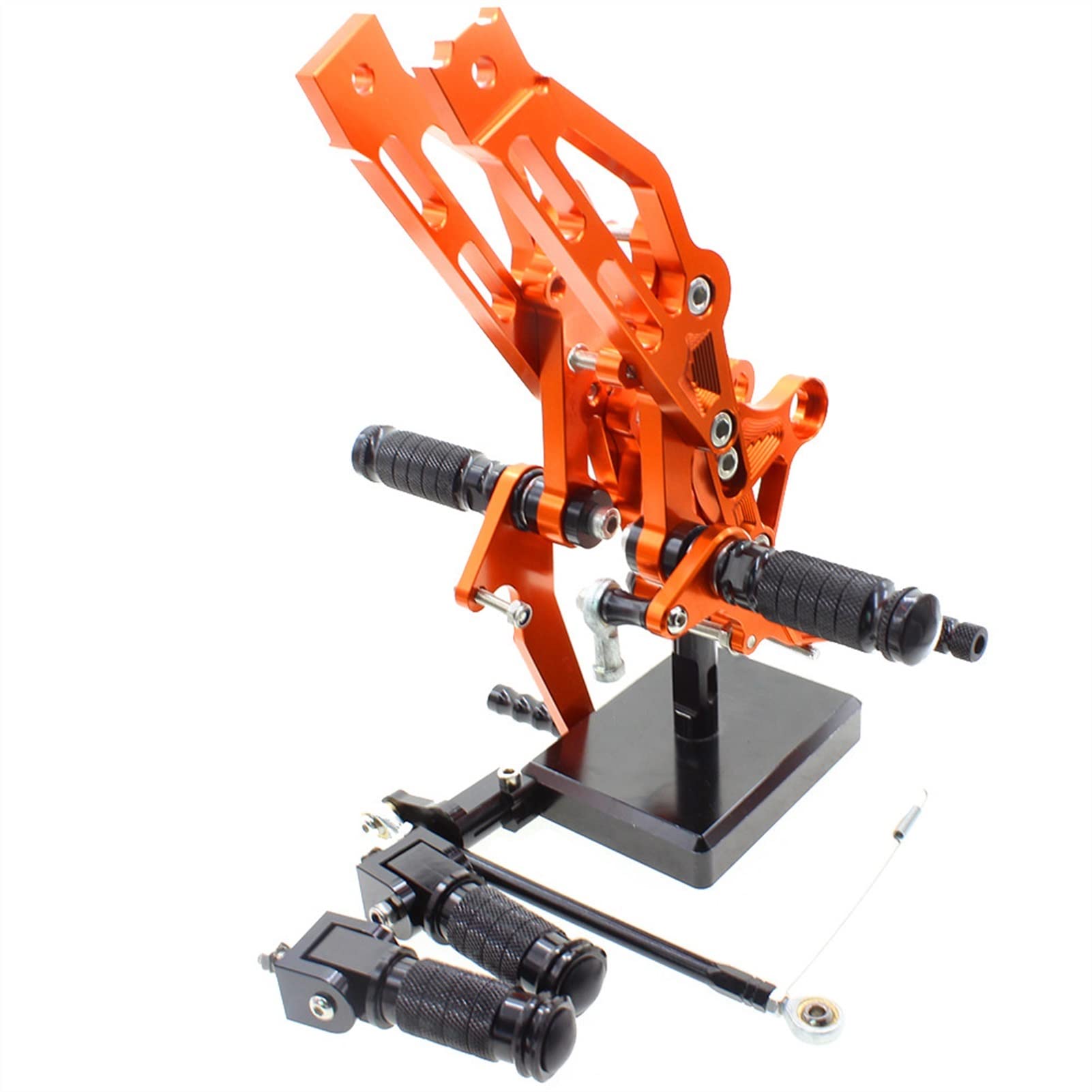 QASULER Verstellbare Aluminium-Motorrad-Fußrastenanlage, Fußrasten-Fußraste, Fußrasten-Pedal-Fußraste, for GROM MSX125 2012–2016 Fußstütze(Orange) von QASULER