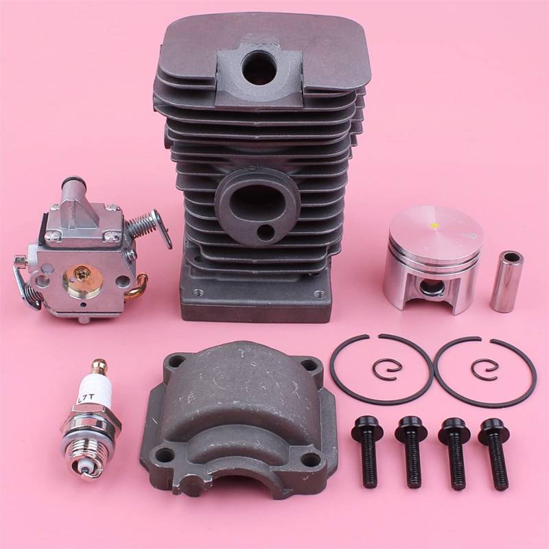 QASULER Zylinder Kolben Motor Pan Schraube Vergaser Kit, for STIHL MS180 018 MS 180 for Zama Carb Kettensäge Ersatzteil Бензопила Kettensägen-Zylinderkolben von QASULER