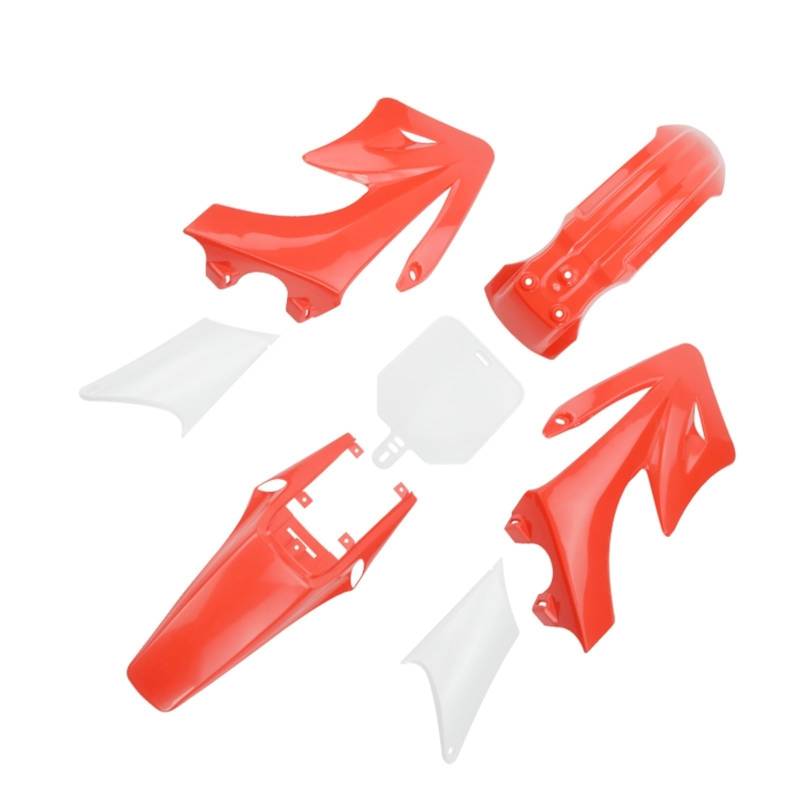 QASULER for Apollo, for Orion Kunststoff Verkleidung Body Kits Vorne, for Apollo, for Orion 70CC 110CC 125CC 150CC Dirt Bike Pit Bike Motorrad Verkleidungs-Kotflügel-Kit(Red) von QASULER