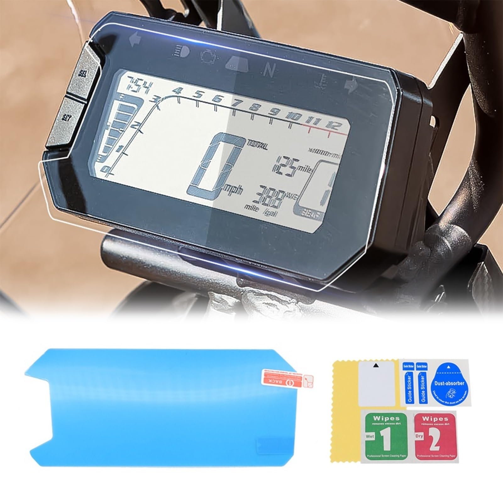 QASULER for CRF300L CRF 300L Rally MSX125 MSX 125 2021-2023 Motorrad Scratch Cluster Screen Dashboard Schutz Instrument Film Displayschutzfolie für das Armaturenbrett(4 STES) von QASULER