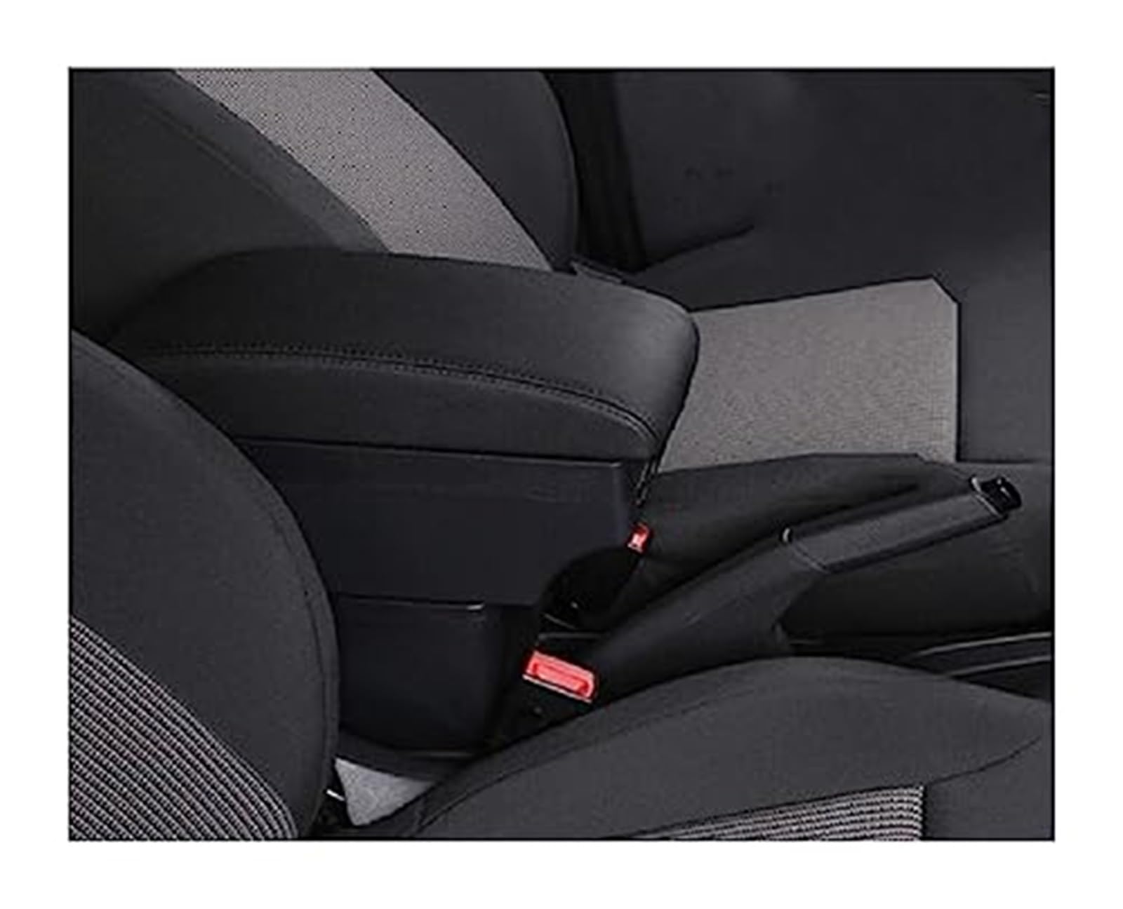 QASULER for Chevrolet, for Niva Auto-Armlehnenbox, Auto-Mittelkonsolen-Aufbewahrungsbox, Modifikationszubehör mit USB Auto-Mittelkonsolenabdeckung(Black C Style Black Line) von QASULER