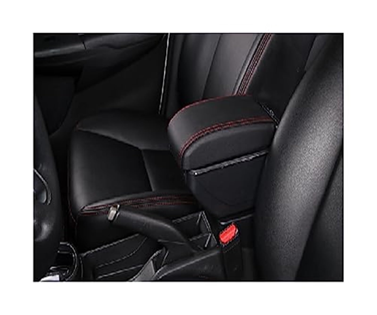 QASULER for Dacia, for Duster 2019–2022, Auto-Armlehnenbox, Mittelkonsolen-Aufbewahrung, Dekorationszubehör mit USB Auto-Mittelkonsolenabdeckung(Black C1 Black Red 7usb) von QASULER