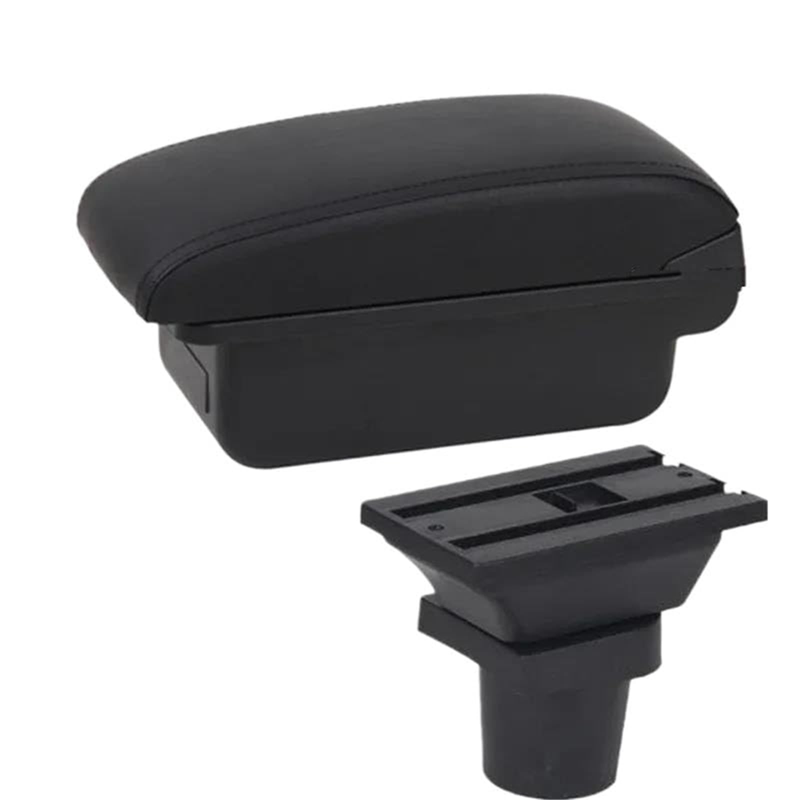 QASULER for Kia, for Picanto Auto Armlehnenbox Mittelkonsole Zentrale Aufbewahrungsbox Innenzubehör Autozubehör Auto-Mittelkonsolenabdeckung(Black A2 Black Line No USB) von QASULER