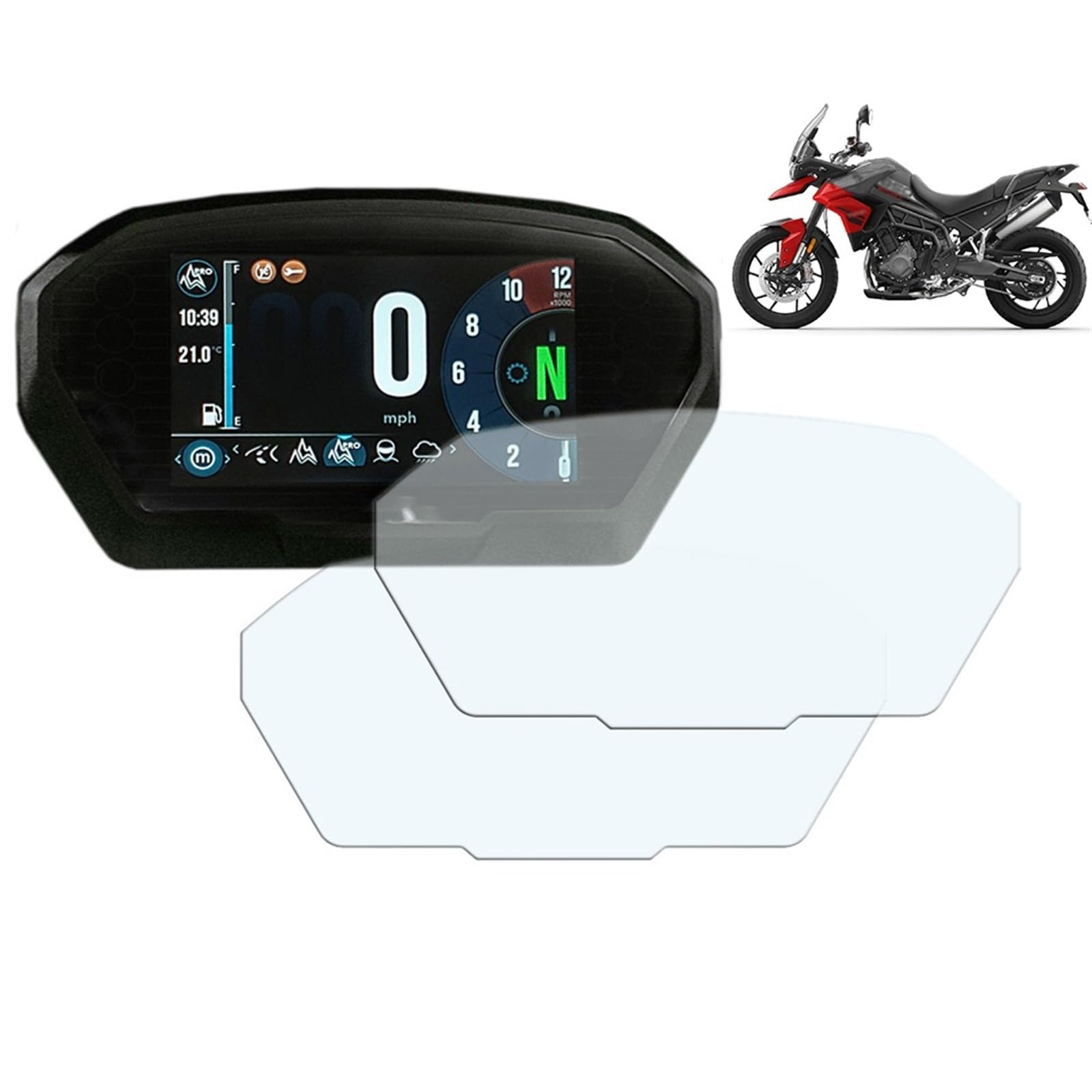 QASULER for Triumph Tiger 850 Tiger Sport 2021 2022 Motorrad Zubehör Cluster Kratzschutz Film Screen Protector Instrument Armaturenbrett-Displayschutz für Motorräder von QASULER