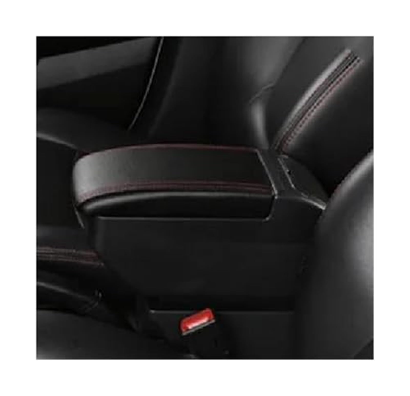 QASULER for VW, for Vento, for Polo, V 2009–2020, Auto-Armlehnenbox, Mittelkonsole, Aufbewahrungszubehör mit USB-Autozubehör Auto-Mittelkonsolenabdeckung(Black H Black Red 4 USB) von QASULER