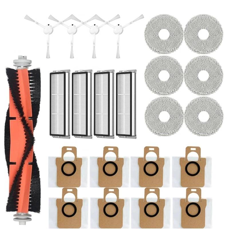 QASULER for Xiaomi, Mijia Omni 1S B101CN B116 Zubehör Wichtigsten Seite Pinsel Hepa-Filter Mopp Staubbeutel Roboter Staubsauger Ersatzteile Roboter-Staubsauger-Teilesatz(23pcs) von QASULER