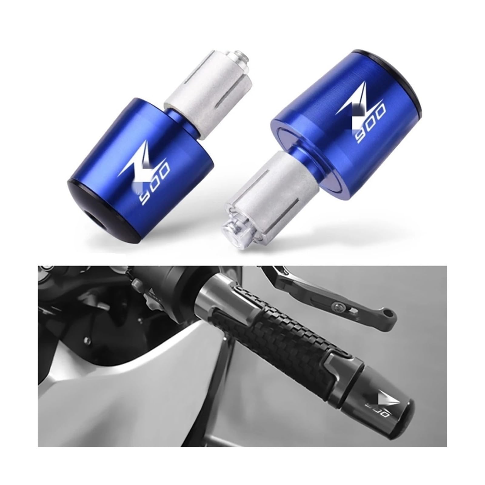 Lenkerenden Griffe Stecker Motorrad Griff Bar End Gewicht Lenker Griffe Kappe Anti Vibration Silder Stecker Für Kaw&asaki Z900 2017-2022 2020 2021 Z 900 von QATKXSLM