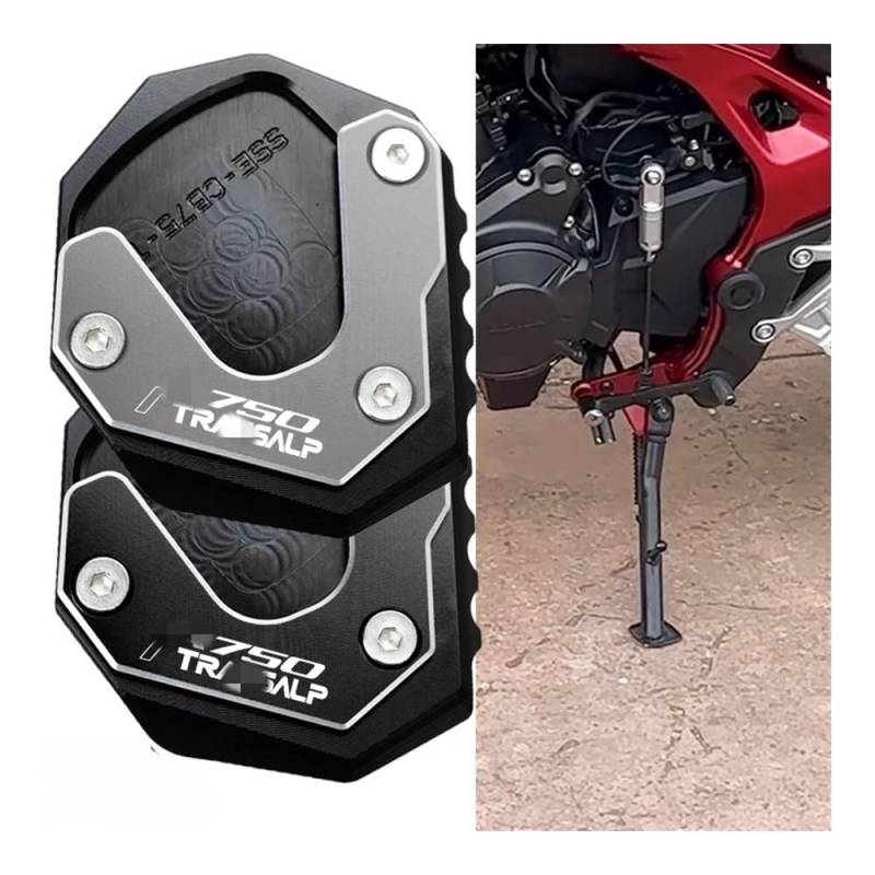 Ständer Seite Stehen Pad Für H&ON&DA XL750 XL 750 TRANSALP 750 2023 Motorrad Zubehör Aluminium Ständer Fuß Seite Stehen Enlarger Pad Reifen Ventil Kappen von QATKXSLM