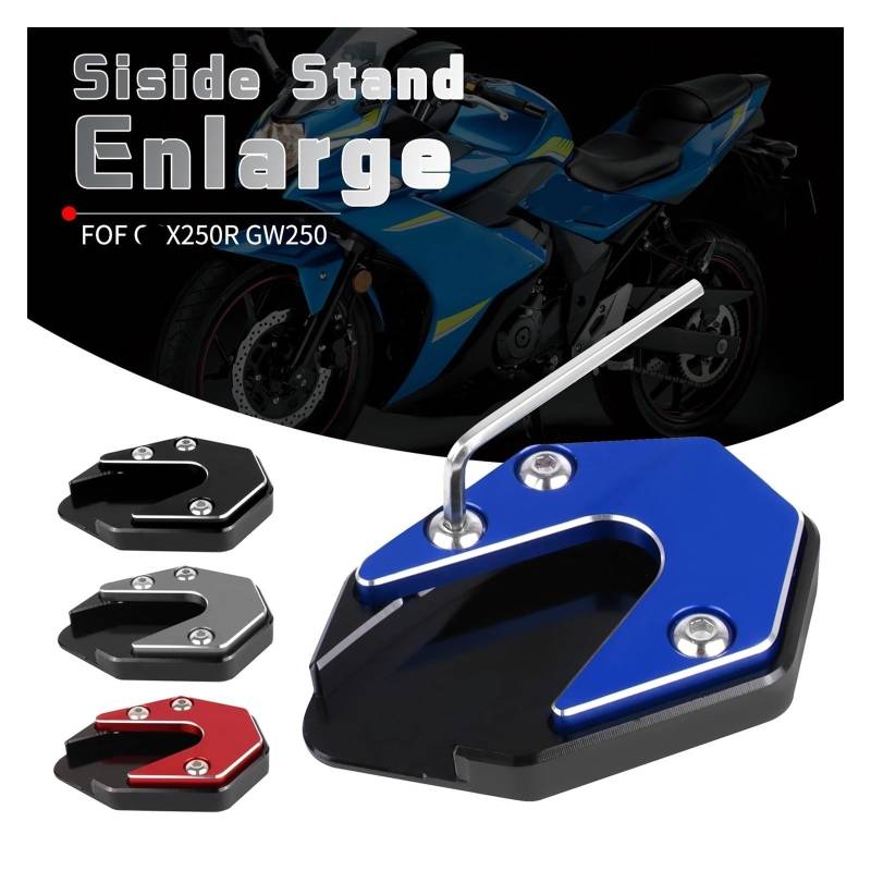 Ständer Seite Stehen Pad Für SUZ&UKI GW250 GSX250R GSX 250 R 2020-2022 DL250 Motorrad CNC Kickstand Fuß Seitenständer Verlängerung Vergrößern Pad Stützplatte von QATKXSLM