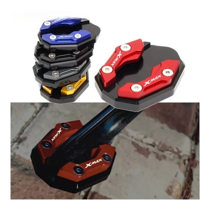 Ständer Seite Stehen Pad Für Yam&aha XAMX300 Xmax 300 X-MAX 350 2015-2021 2020 2019 CNC Motorrad Kickstand Seitenständer Vergrößern Fußverlängerung Pad von QATKXSLM