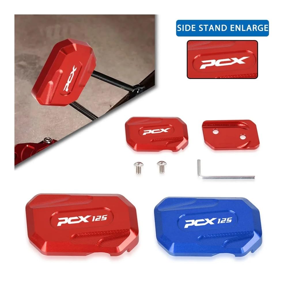 Ständer Seite Stehen Pad Moto Teile Für Hon&da PCX125 Pcx 125 2018-2023 2023 Motorrad Kickstand Vergrößerer Unterstützung Erweiterung Fuß Seite Stand Pad Platte von QATKXSLM