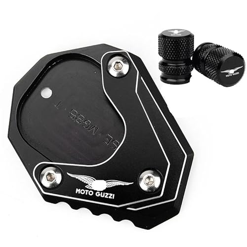 Ständer Seite Stehen Pad Motorrad Kickstand Fuß Seitenständer Verlängerung Pad Und Reifen Ventilkappen Für Moto Guzzi V 85 TT 2020 V85 TT V85TT 2021 von QATKXSLM