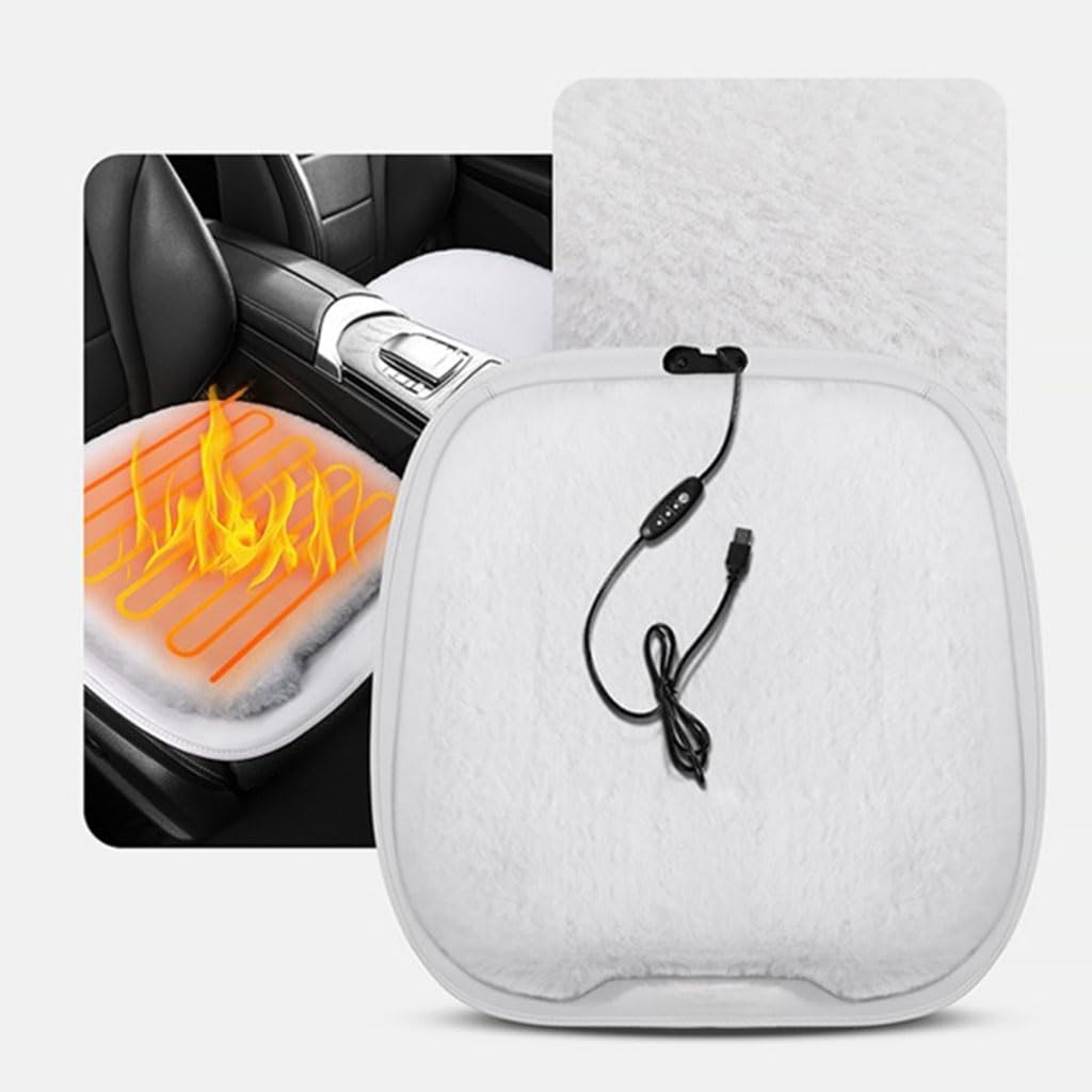 QAWSEDRF Auto Sitzkissen Winter für Renault Laguna II 2001-2007,Schnell Heizkissen Sitzbezug Rutschfester Bequemer Warm Innendekoration Zubehör,A5-White von QAWSEDRF