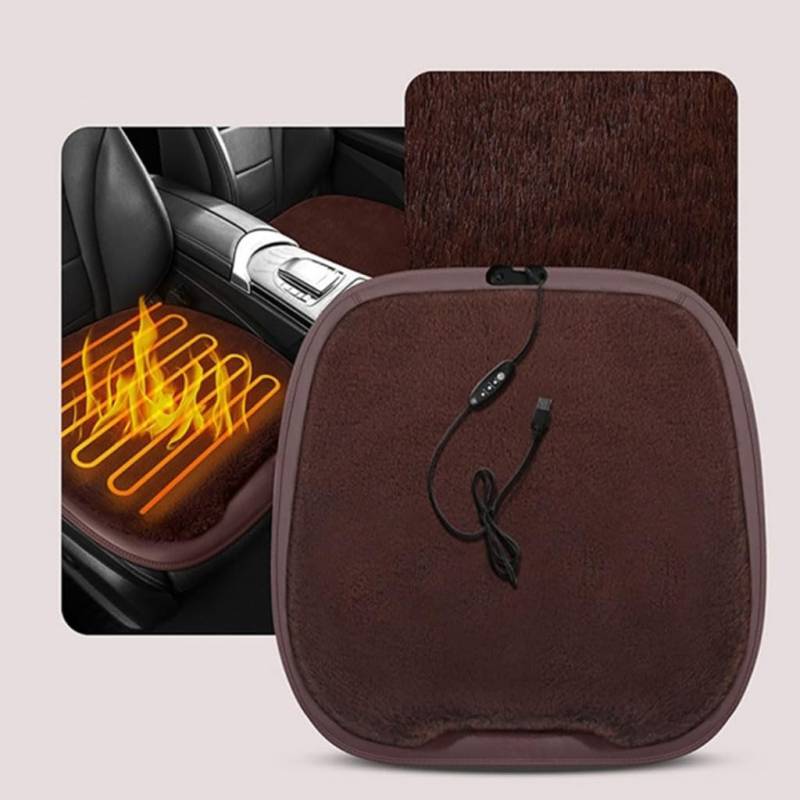 QAWSEDRF Auto Sitzkissen Winter für Renault Megane 2014-2018,Schnell Heizkissen Sitzbezug Rutschfester Bequemer Warm Innendekoration Zubehör,A3-Brown von QAWSEDRF