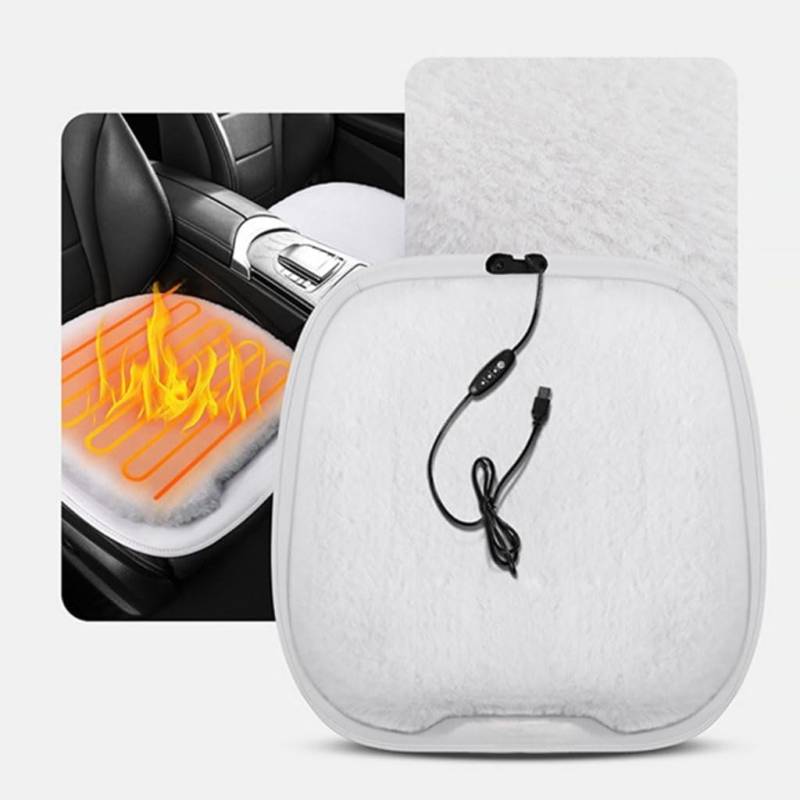 QAWSEDRF Auto Sitzkissen Winter für Renault Megane 2014-2018,Schnell Heizkissen Sitzbezug Rutschfester Bequemer Warm Innendekoration Zubehör,A5-White von QAWSEDRF