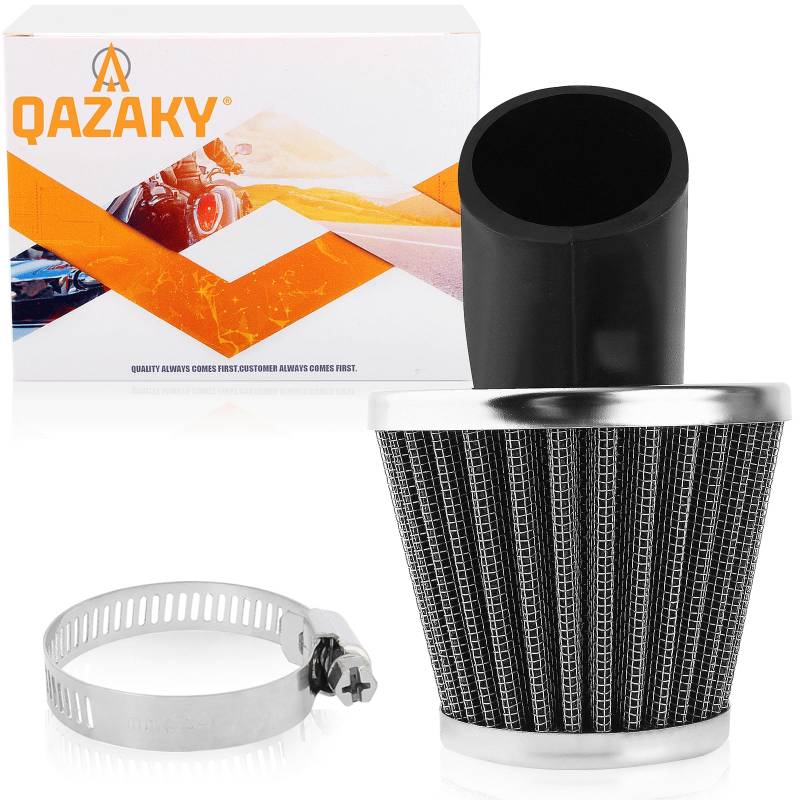 QAZAKY 48mm 49mm 50mm 1,89 Zoll Luftfilter Reiniger Element 45 Grad abgewinkelt für 50cc-90cc 110cc 125cc 140cc 150cc 200cc 250cc Motorrad ATV Quad Scooter Go Kart Moped Pit Dirt Pocket Rennrad GY6 von QAZAKY