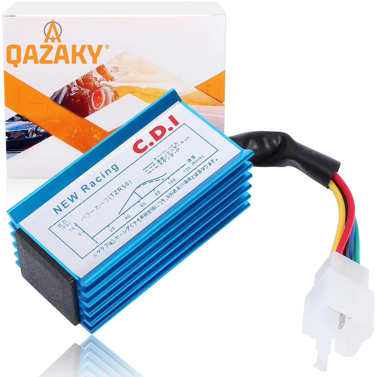 QAZAKY Racing 5 Pins AC CDI Box für GY6 50cc - 70cc 90cc 110cc 125cc 150cc Scooter 4-Takt Motor ATV Go Kart Moped Quad Pit Dirt Mini Pocket Bike Chopper XR50 CRF50 139QMB 152QMI 157QMJ 5 Pin von QAZAKY