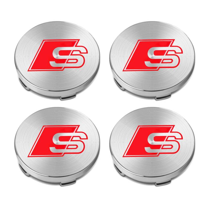 Auto Felgendeckel 60mm Reifen Mitte Radnabenkappen für Audi A3 Hatchback 2003-2013,Abzeichen Emblem Nabenabdeckungen Ersatz Dekoration,B-Silver von QAZCFTBH