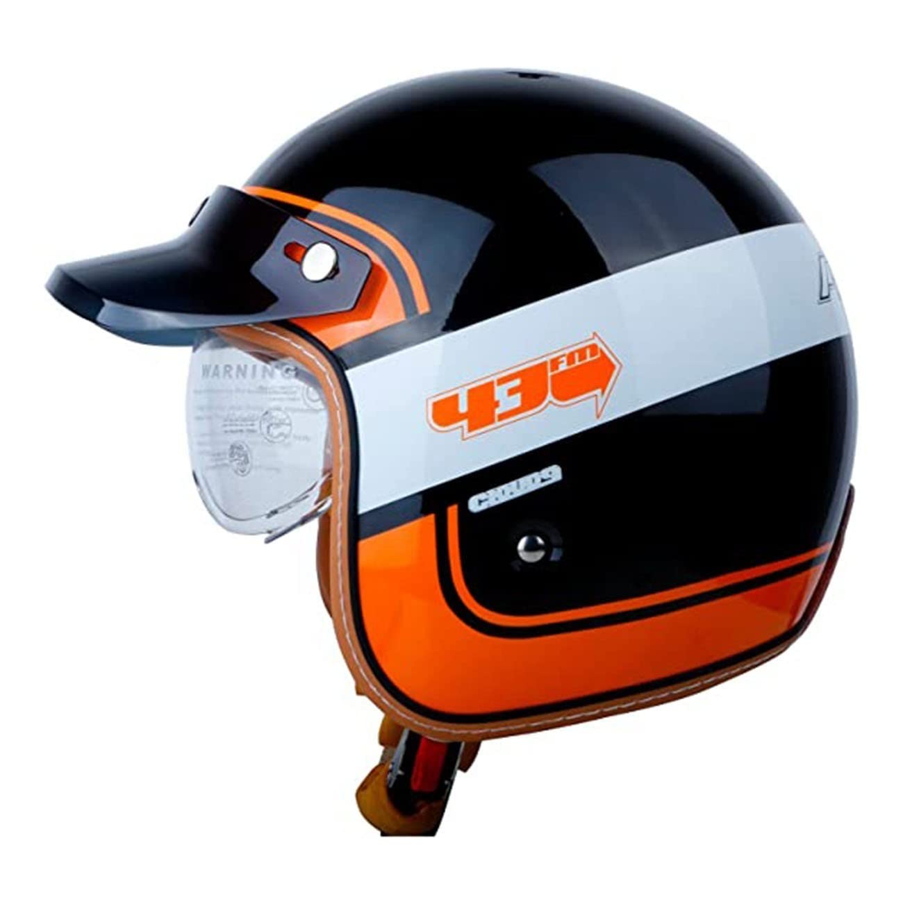 3/4 Jethelm Roller-Helm Motorradhelm Mit Sonnenblende Offener Sturzhelm Scooter-Helm DOT/ECE-Zugelassen Mopedhelm Cruiser Deutscher Stil Brain-Cap Halbhelme 2,M von QAZXCVB